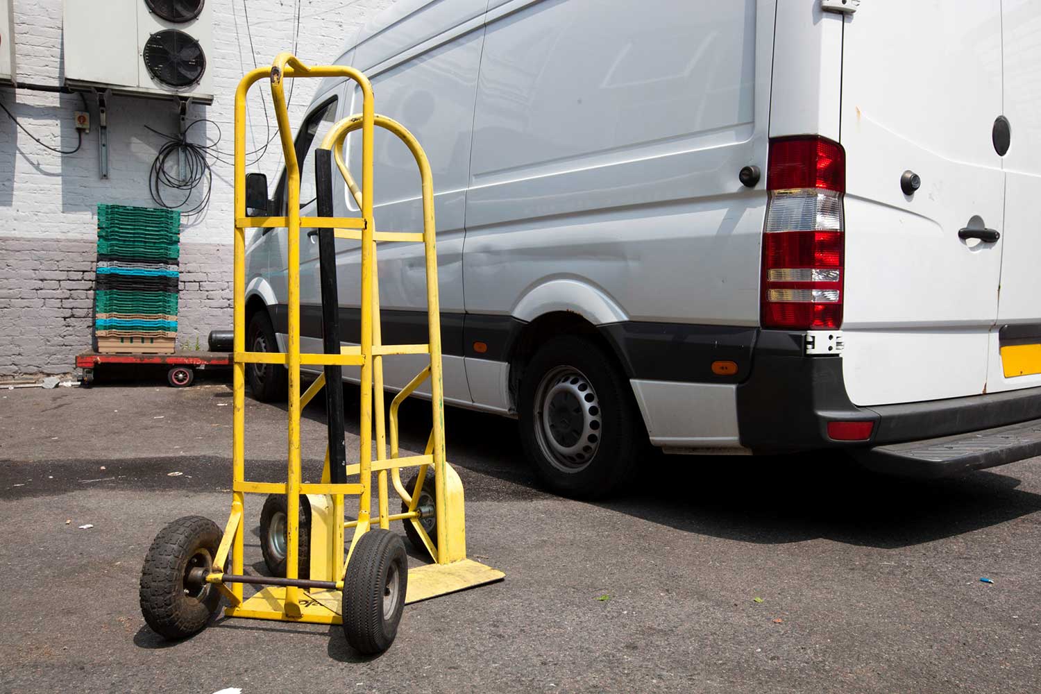 UK Express Delivery - van with trolley