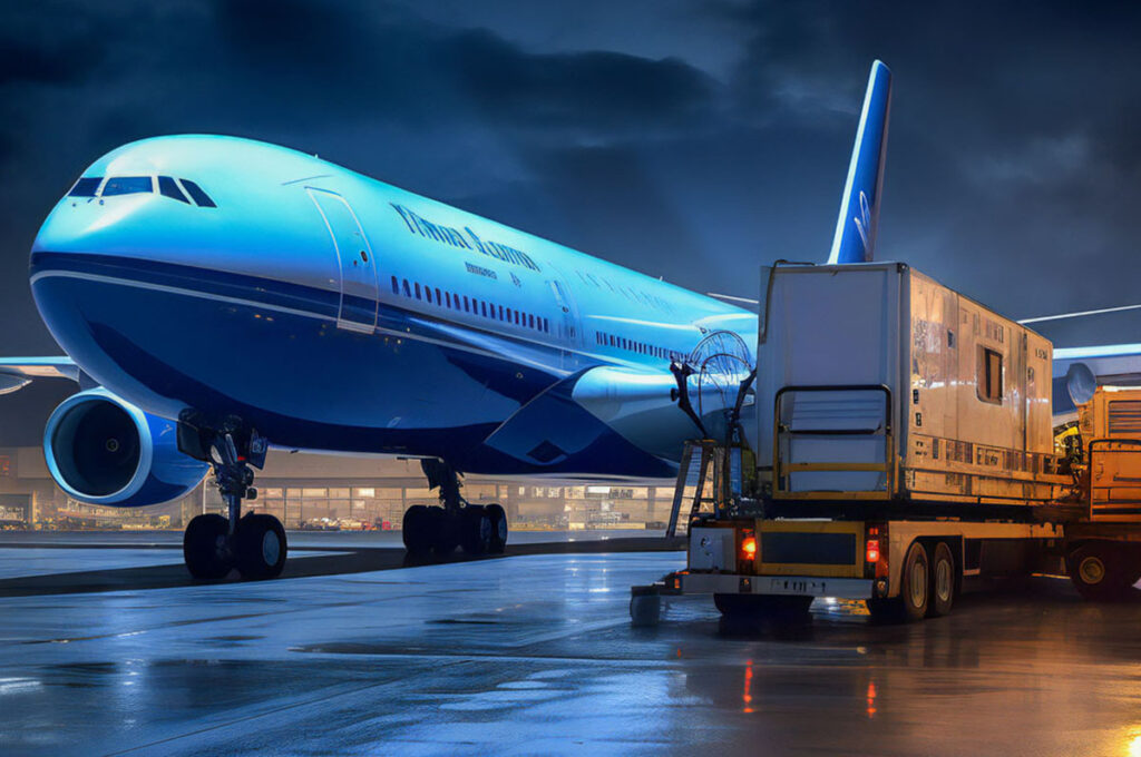 Air Freight Airplane Loading Cargo