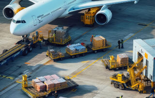 Air cargo being loaded onto plane