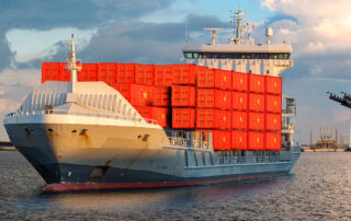 Container Ship at Sea Carrying Containers